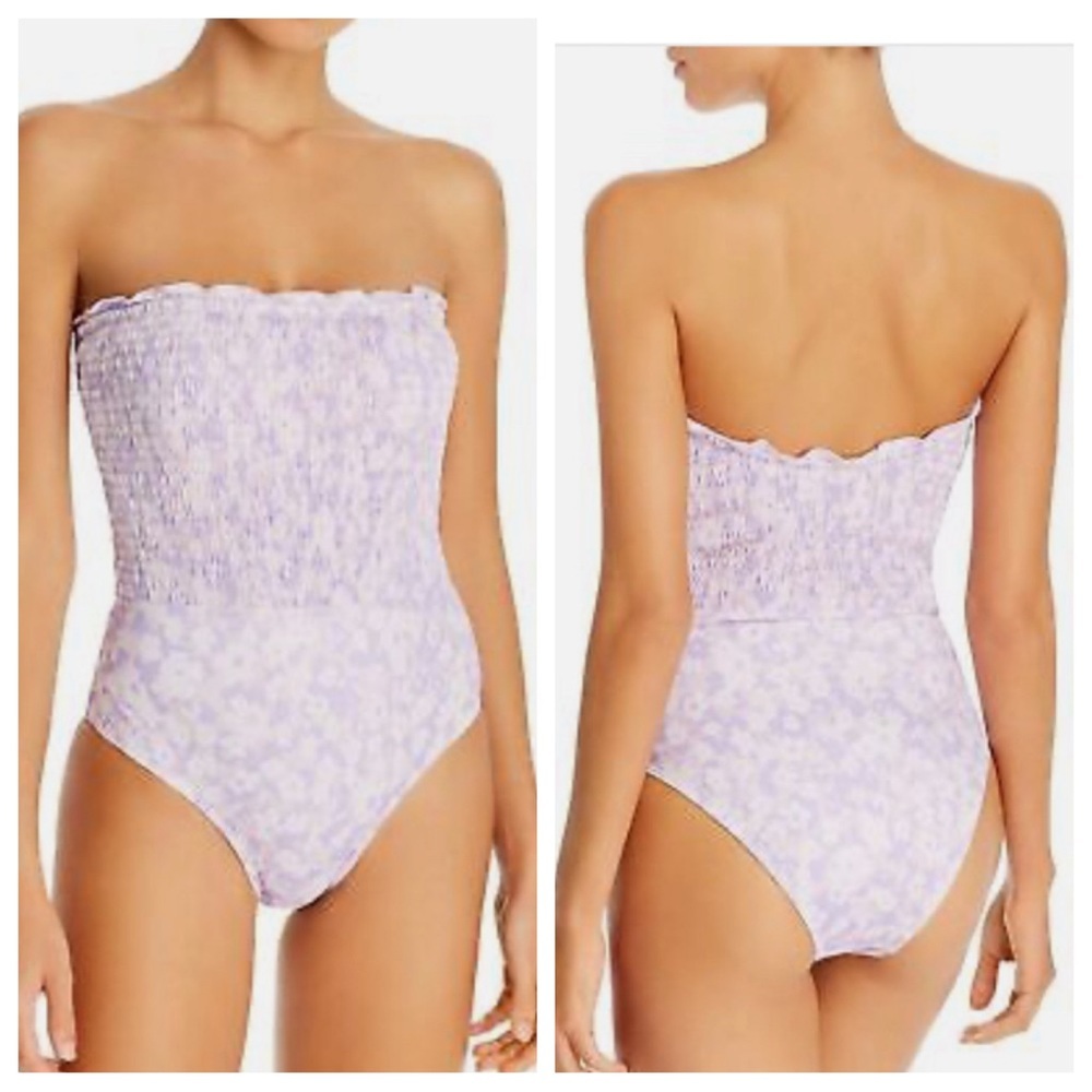 NWT! Peony Lavender Fleur Smocked One Piece Swimsuit